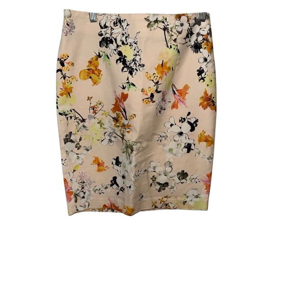 EUC Cynthia Rowley Pink and Yellow Knee-Length Pencil Skirt - Picture 2 of 4